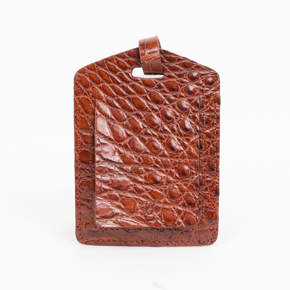 NWT Sherrill & Bros. Crocodile Luggage Tag